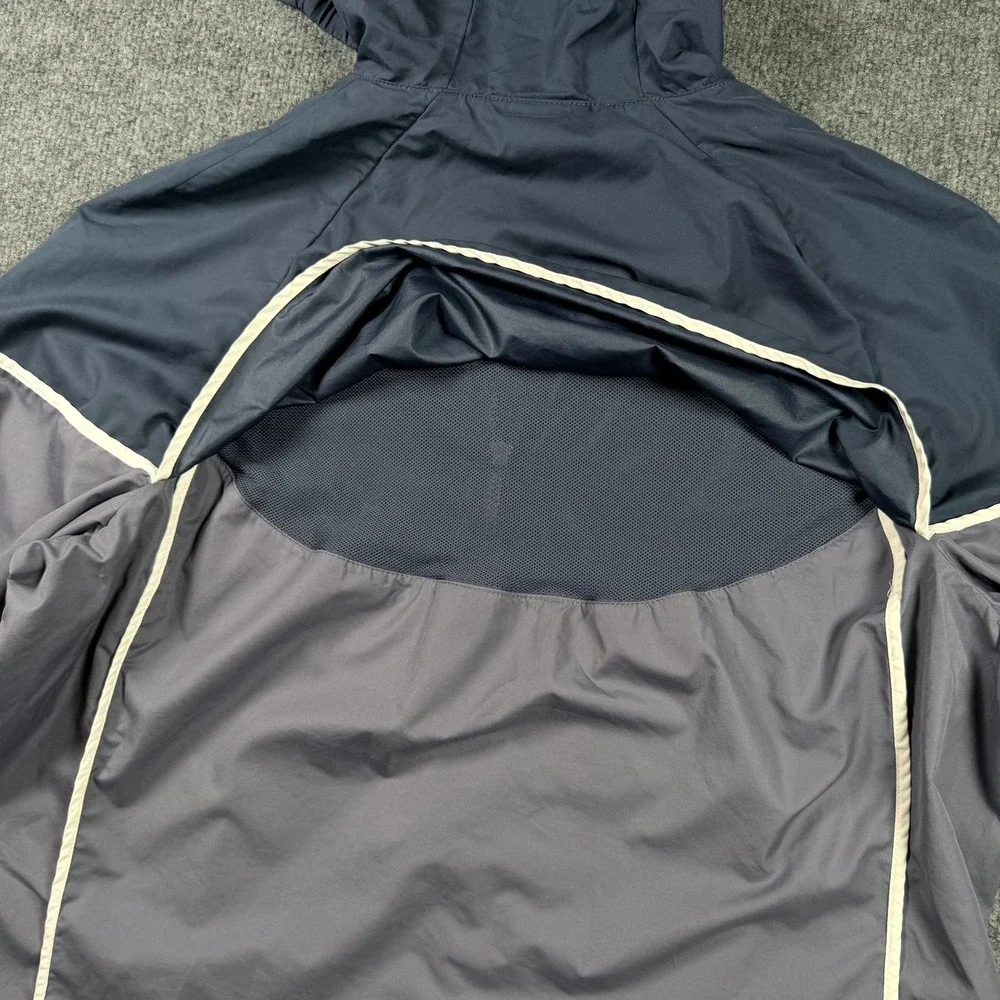 Nike Windrunner Jacket Womens XL Grey Navy Blue Full Zip Hooded 883495-013